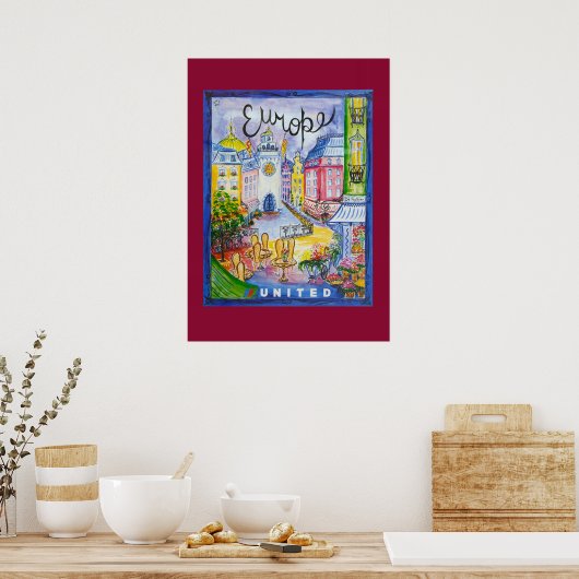 Europe Travel Poster (Keuken)