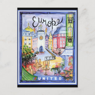 Europe Travel Poster Briefkaart
