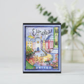  Europe Travel Poster Briefkaart (Staand voorkant)