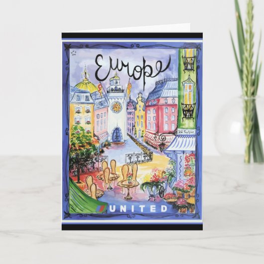  Europe Travel Poster Kaart (Voorkant)