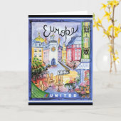  Europe Travel Poster Kaart (Gele Bloem)