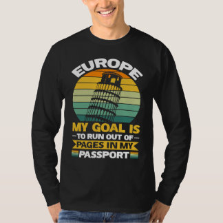 Europe Travel Souvenir Pages in Passport T-shirt