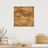 Europe Vintage Map Poster (Keuken)