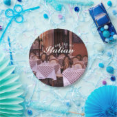 Europeaan eet als een Italiaans café Foto Papieren Bordje (Feest)