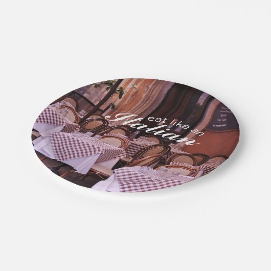 Europeaan eet als een Italiaans café Foto Papieren Bordje (Gekanteld)