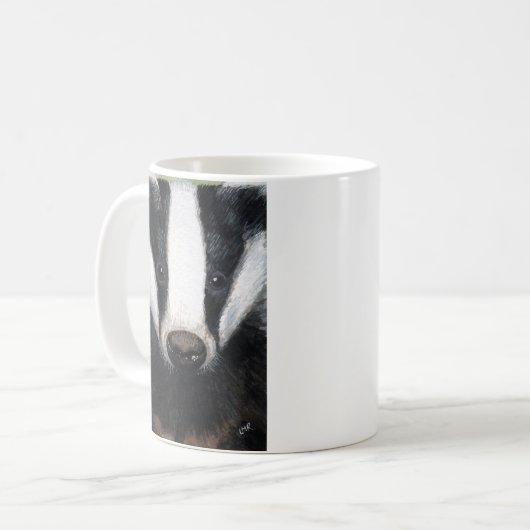 European Badger Portrait Painting Koffiemok (Voorkant links)