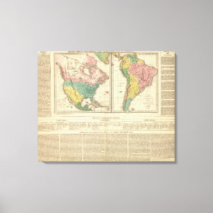 European Discovery of America Atlas Map Canvas Afdruk
