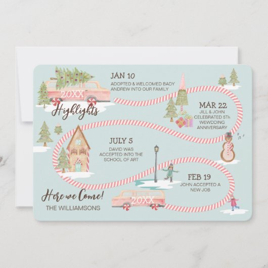 European End Highlight Gingerbrood Town Road Map Feestdagenkaart (Voorkant)