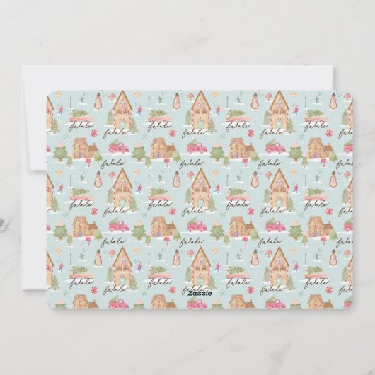 European End Highlight Gingerbrood Town Road Map Feestdagenkaart (Achterkant)