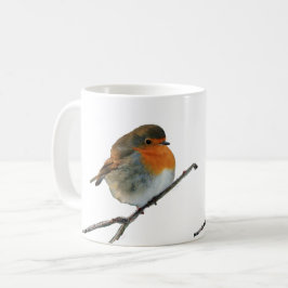 European English Robin bird red borsten op boom Koffiemok