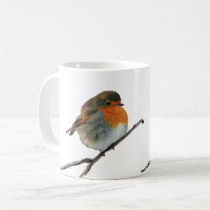 European English Robin bird red borsten op boom Koffiemok