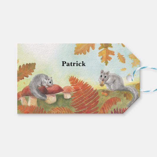 European Fat Dormouse Glis gepersonaliseerd Cadeaulabel (Voorkant (Horizontaal))