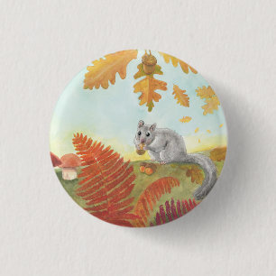 European Fat Dormouse (Glis glis) in Natuur Ronde Button 3,2 Cm