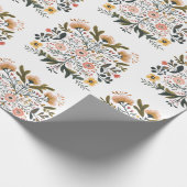 European Floral Folk Art Emblem Artist Cadeaupapier (Hoek)