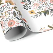 European Floral Folk Art Emblem Artist Cadeaupapier (Rol Hoek)