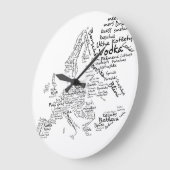 European Food Map Kitchen Clock Grote Klok (Hoek)