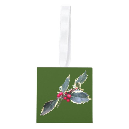 European Holly Cube Ornament (Voorkant)