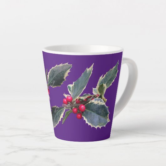 European Holly Cust. Paarse latte Mok (Rechterhoek)