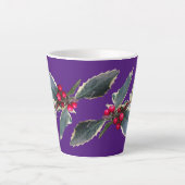 European Holly Cust. Paarse latte Mok (Voorkant)