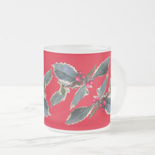 European Holly Cust. Rode Mok met gevroren glas (Voorkant rechts)