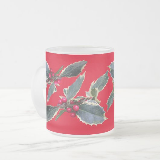 European Holly Cust. Rode Mok met gevroren glas (Voorkant links)