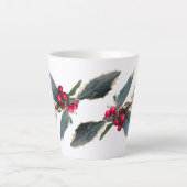 European Holly Cust. Witte latte Mok (Voorkant)