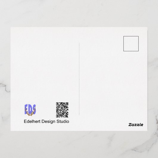 European Holly KerstGold Foil Briefkaart (Achterkant)