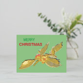 European Holly KerstGold Foil Briefkaart (Staand Voorkant)
