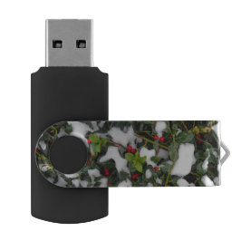 European Holly met Snow USB-stick USB Stick