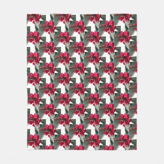 European Holly Pattern kerst Blanket Fleece Deken (Voorkant)