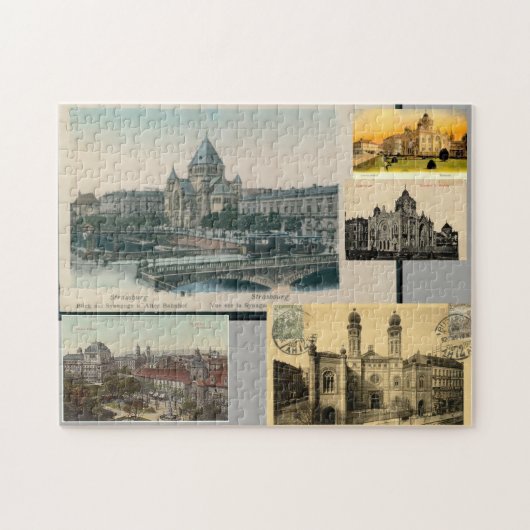 European Jewish Synagogues over Antiek Briefkaarte Legpuzzel (Horizontaal)