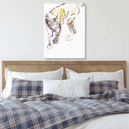 European Lynx Canvas Afdruk (Insitu (Slaapkamer))