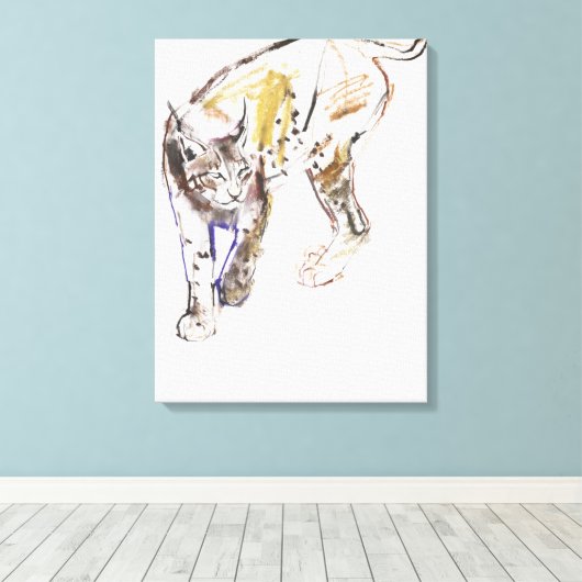 European Lynx Canvas Afdruk (Insitu (Houten vloer))