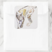 European Lynx Vierkante Sticker (Tas)