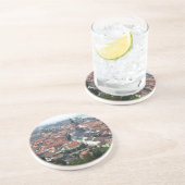 "European Old Town Roofs" Zandsteen Onderzetter (Zijkant)