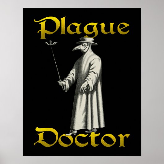 European Plague Doctor Bird Beak Costume Poster (Voorkant)