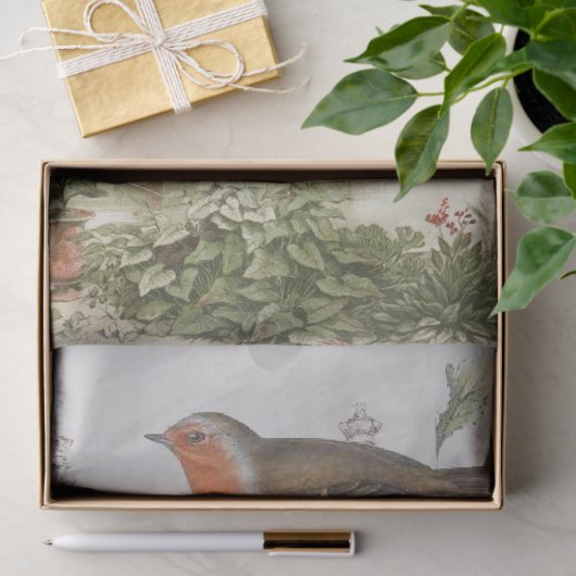 European Robin Bird Garden  ontkoppeling Tissuepapier (Geschenk)