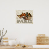 European Robin Birds Nest Paris ontkoppeling Vinta Poster (Keuken)