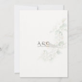 European Robin & Hawthorn – Editable Botanical Wed Kaart (Achterkant)