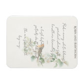 European Robin & Hawthorn – Editable Botanical Wed Magneet (Horizontaal)