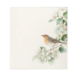 European Robin & Hawthorn – Editable Botanical Wed Notitieblok
