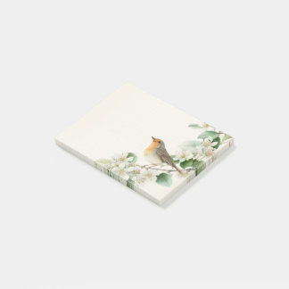 European Robin & Hawthorn – Editable Botanical Wed Post-it® Notes