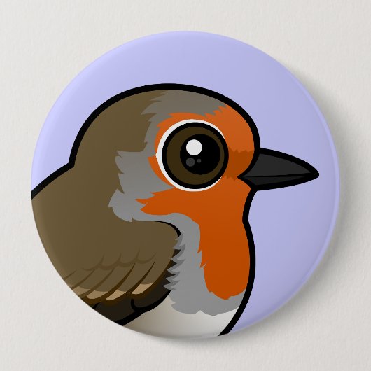 European Robin Ronde Button 4,0 Cm (Voorkant)