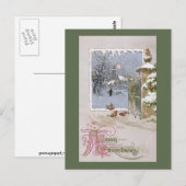 European Robins at Gate to Village Briefkaart (Voorkant / Achterkant)