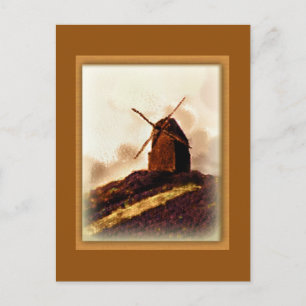 European Sepia Windmill Briefkaart