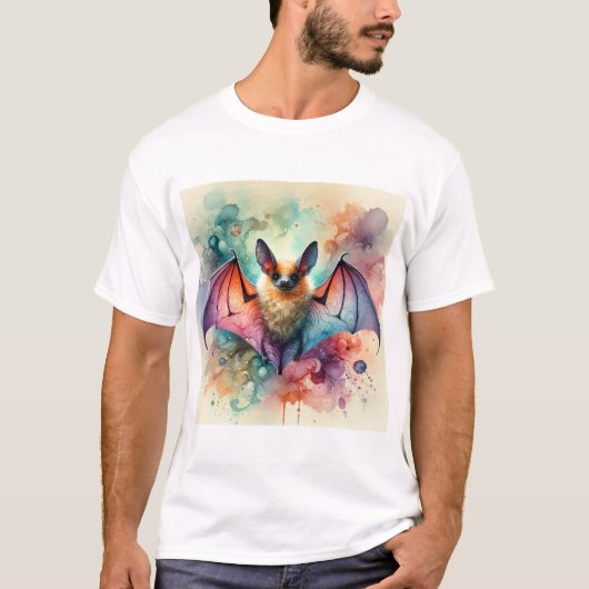 European serotine bat 131024AREF133 - Watercolor T-shirt (Voorkant)