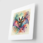 European serotine bat 131024AREF133 - Watercolor Vierkante Klok (Hoek)