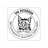European Short Hair Cat Retouradres Rubberstempel (Afrduk)