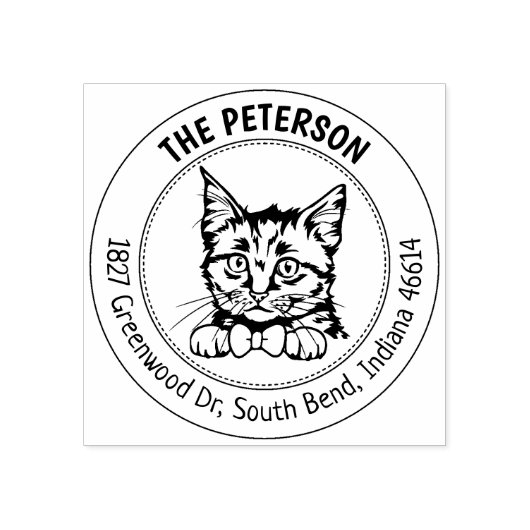 European Short Hair Cat Retouradres Rubberstempel (Afrduk)