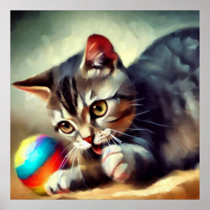 European Shorthair Cat Poster